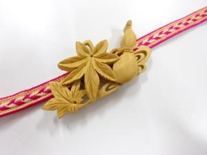 アンティーク　本つげ　帯留め